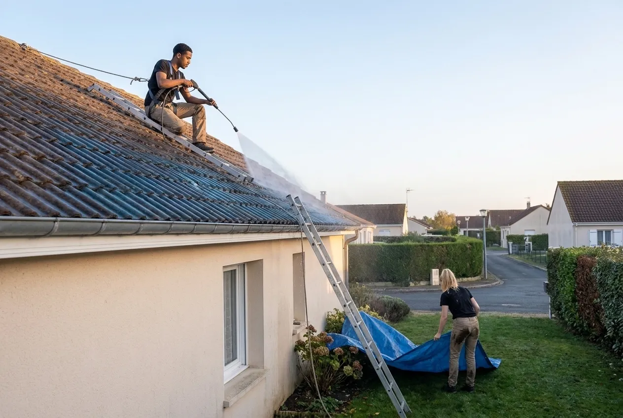 Nettoyage et démoussage de toiture à Périgny, près de La Rochelle