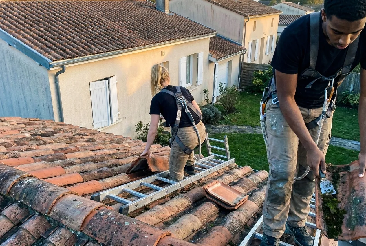 Toiture en tuiles creuses à La Rochelle